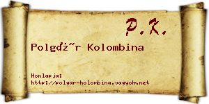 Polgár Kolombina névjegykártya
